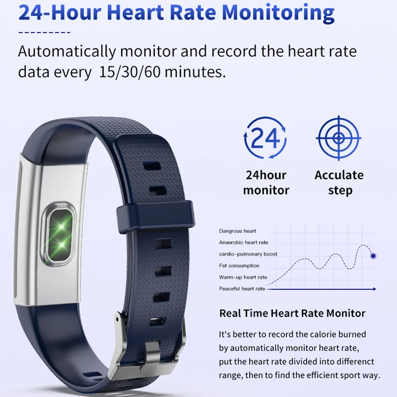 Color Screen Smart Watch Men Women Sport Smart Bracelet Fitness Tracker Heart Rate Monitor IP68 Waterproof For IOS Android GPS