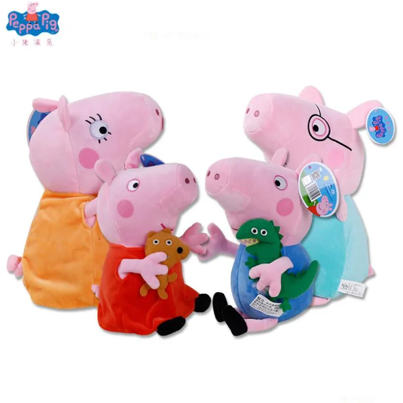 Набор для всей семьи 4 шт./компл. оригинальный Peppa Pig Джордж Папа мама 19 30 см мягкая