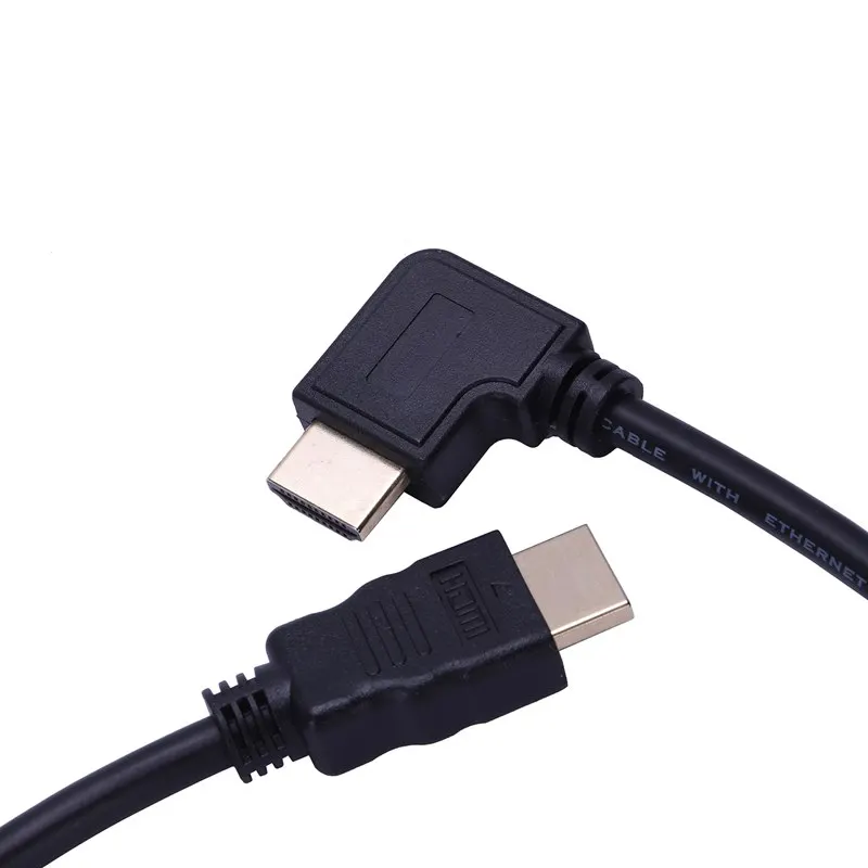 90 градусов прямой угол А к Hdmi 2,0 высокоскоростной кабель, Позолоченный разъем, 18G, поддержка Ethernet, 3D, 4K и возврат звука