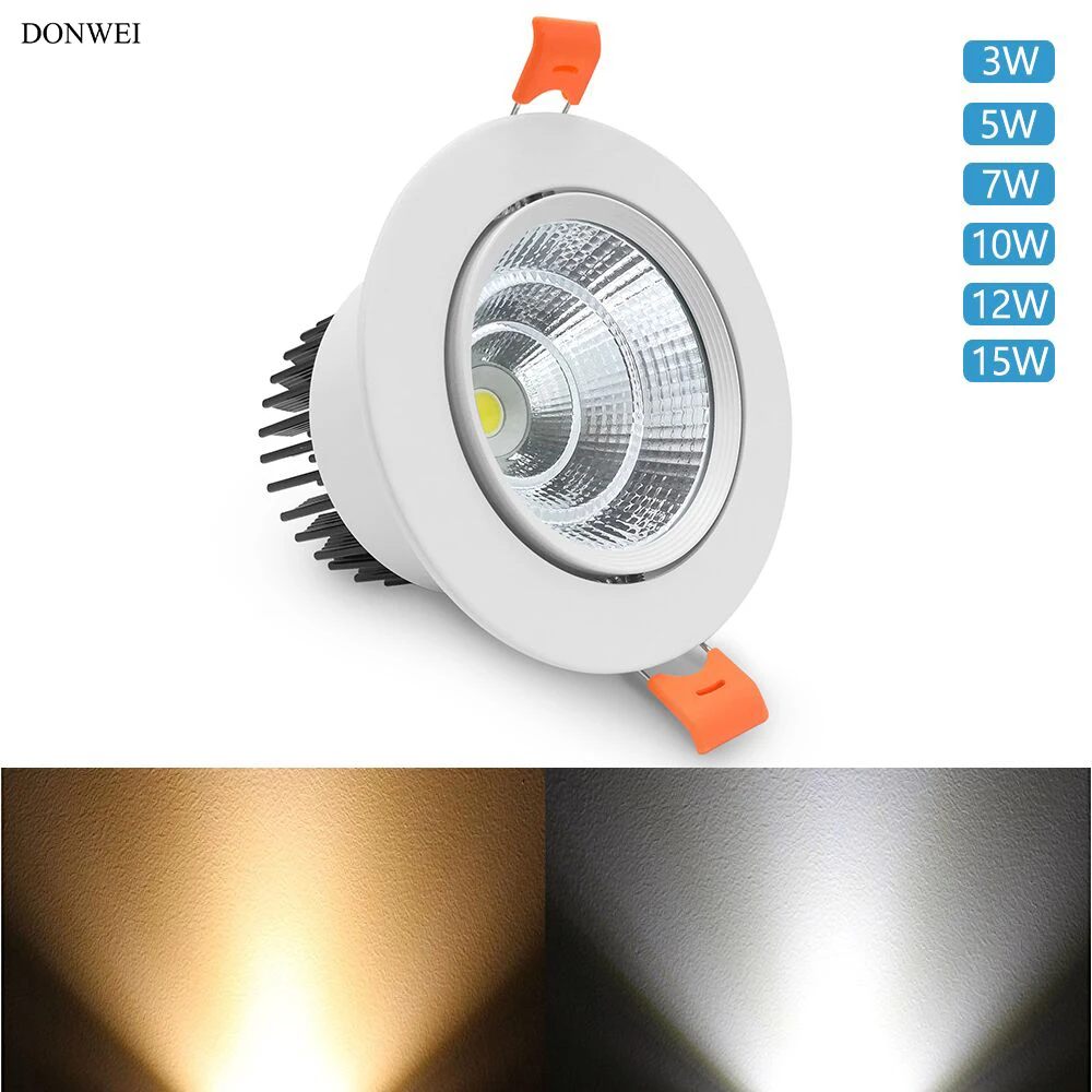 

DONWEI Indoor COB LED Ceiling Downlight Spot Lights High Quality Aluminum Alloy Adjustable Angle Downlight 3W 5W 7W 10W 12W 15W