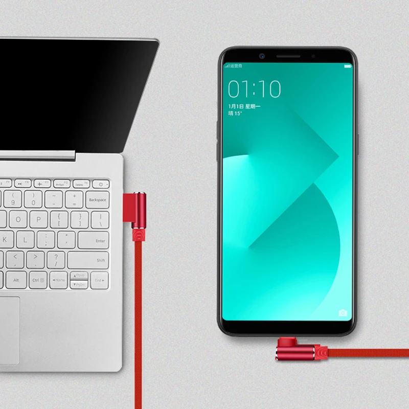 90 градусов Micro usb type C кабель зарядное устройство провод для huawei Xiaomi Oneplus USB-C USBC type-C длинный кабель для быстрой зарядки 2 м 3 м телефонный кабель для передачи данных