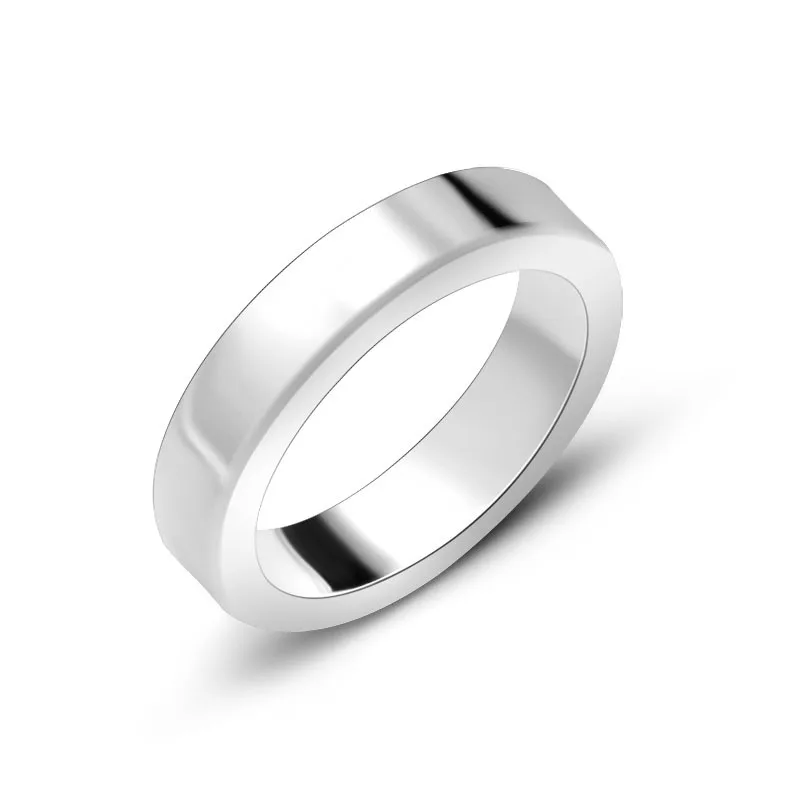 

Fashion English alphabet printing inside and outside chamfer ring i smooth simple ring can add logo ring A028