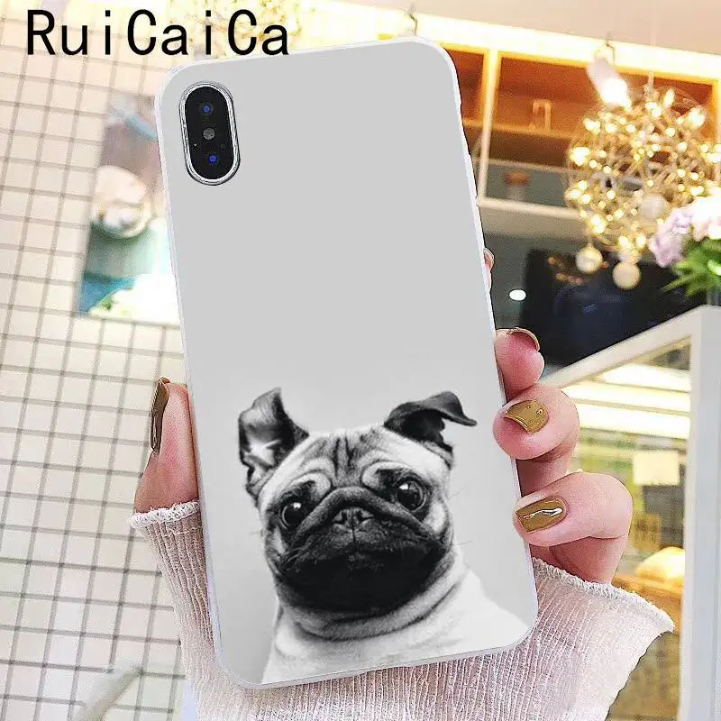 Ruicaica милый мопс приход чехол для телефона для iPhone 8 7 6 6S Plus 5 5S SE XR X XS MAX 10