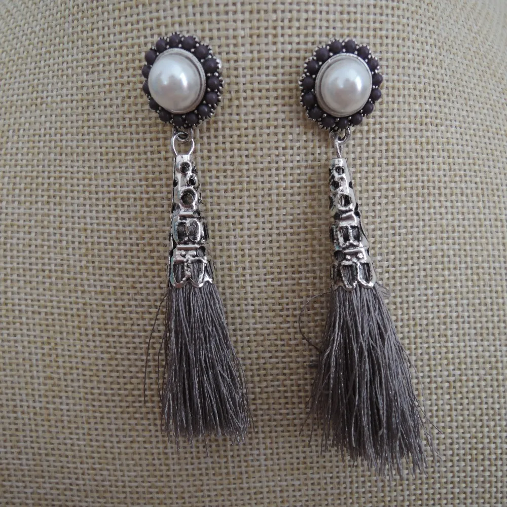 Wholesale 2016 Fashion Jewelry Tassel Crystal Alloy Dangle Earrings Oversize Pendientes Long Earrings For Women ED074