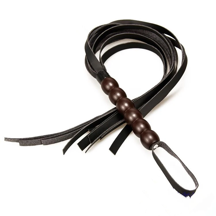 High Quality Red Color Wood Gourd Handle Sex Whip Flogger Riding Crop Sex Aid Spanking Bondage