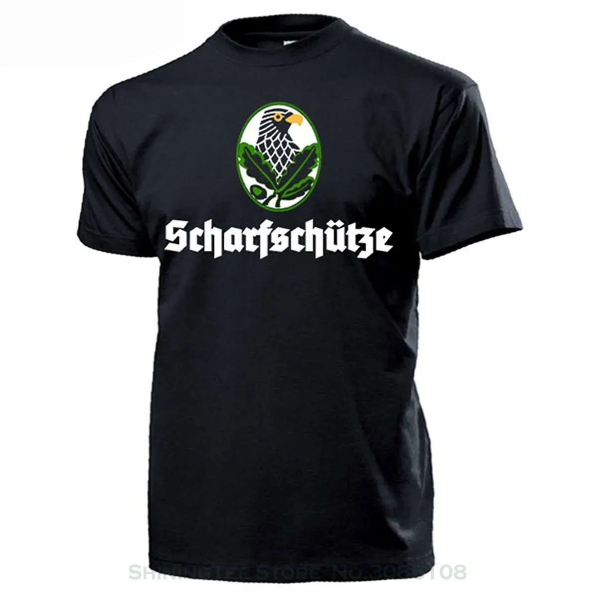 

2019 Short Sleeve O-neck Marksman Armed Forces Badge Sniper Eagle Oak Leaves Sportsy Shooter O-Neck Cotton Short