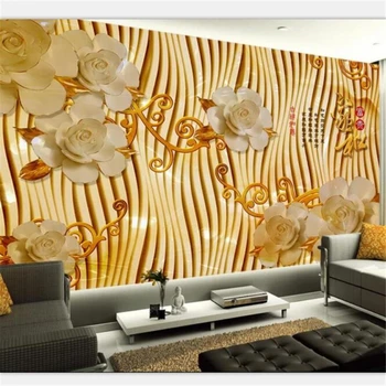 

beibehang Wallpaper custom living room bedroom wall painter and rich 3D background vintage wood grain jasmine decoration
