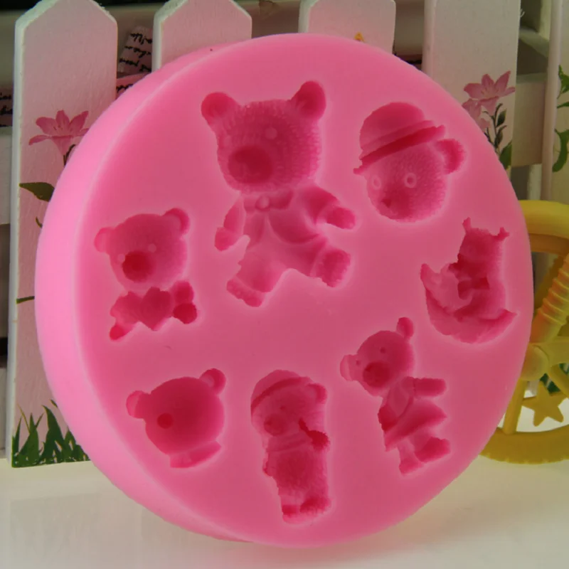 COMIART Bear LOVE Section Modeling Silicone Cake Decoration Mold Chocolate Mold Clay Tools