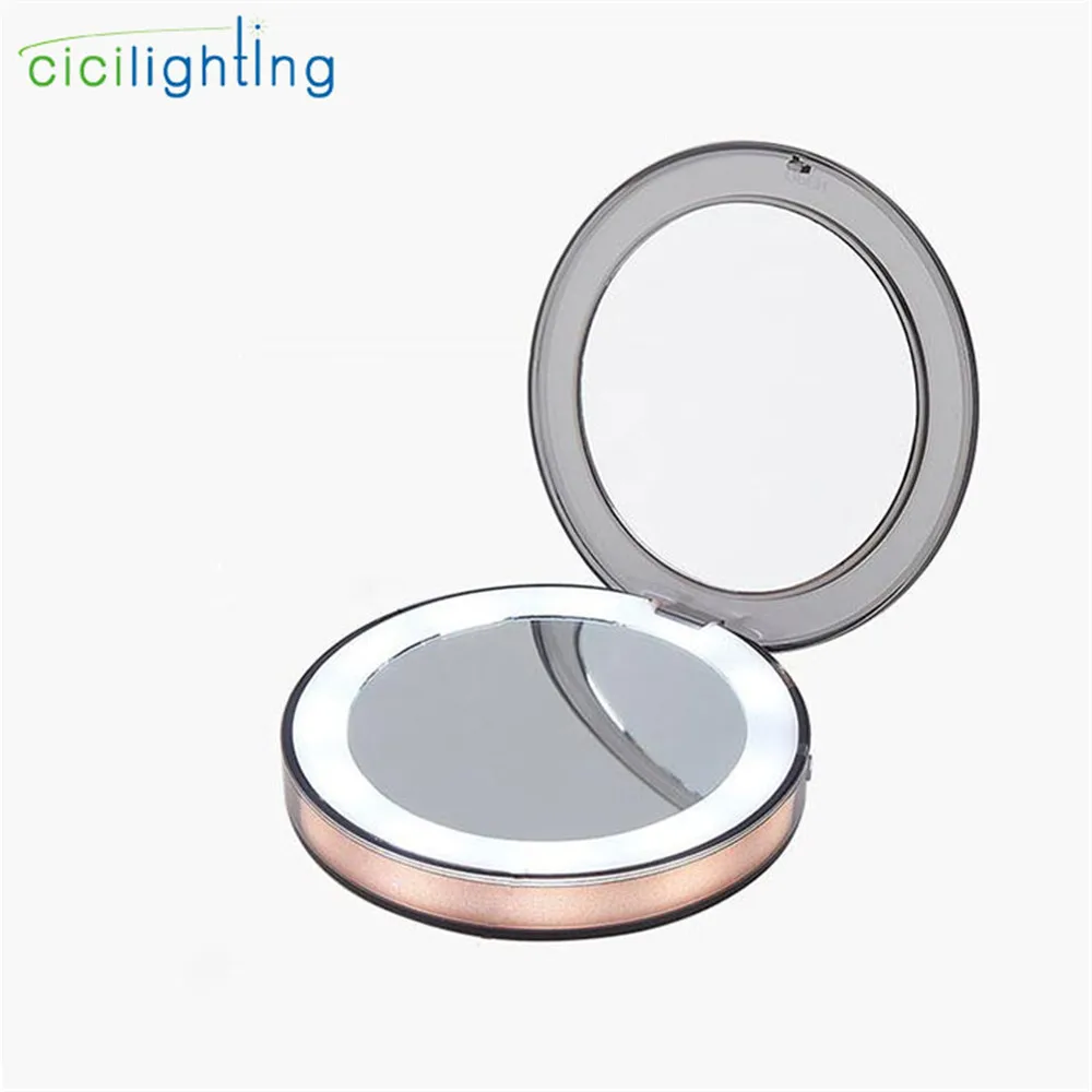 Mini portable led makeup mirror light USB 5V rechargeable folding light