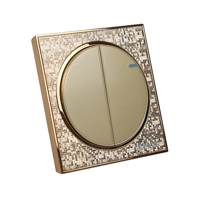 86 Style Champagne Gold Board Light Switch Two Control Two Way 10A 110V