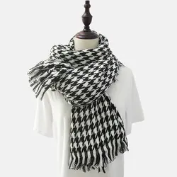 Женский новый осенне-зимний шарф классический черный белый плед Кондиционер номера шаль женский теплый искусственный кашемир для взрослых
