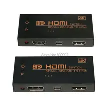 4k 3D Mini 3 Port MINI dp hdmi to HDMI Switch Switcher 3 in 1 out HDMI Distributor Splitter For HDTV PS3 XBOX/PC Laptop