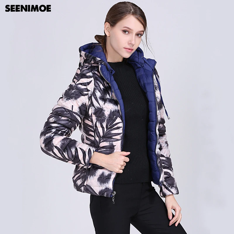 

Seenimoe HOT SALE Reversible Winter Coat Women 2019 Cotton Coat female Winter Sustans Coat M-3XL Womens Brand Winter Parkas