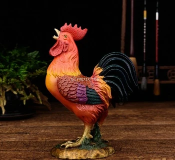 

8'' brass copper home fengshui auspicious animal good fortune rooster cock