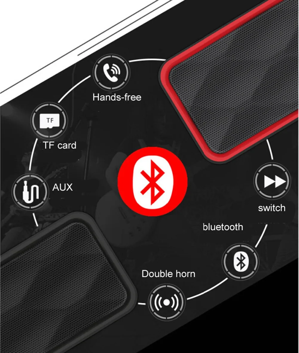 Беспроводной Bluetooth динамик Портативный громкой связи USB TF карта FM Радио стерео звук двойной динамик сабвуфер плеер
