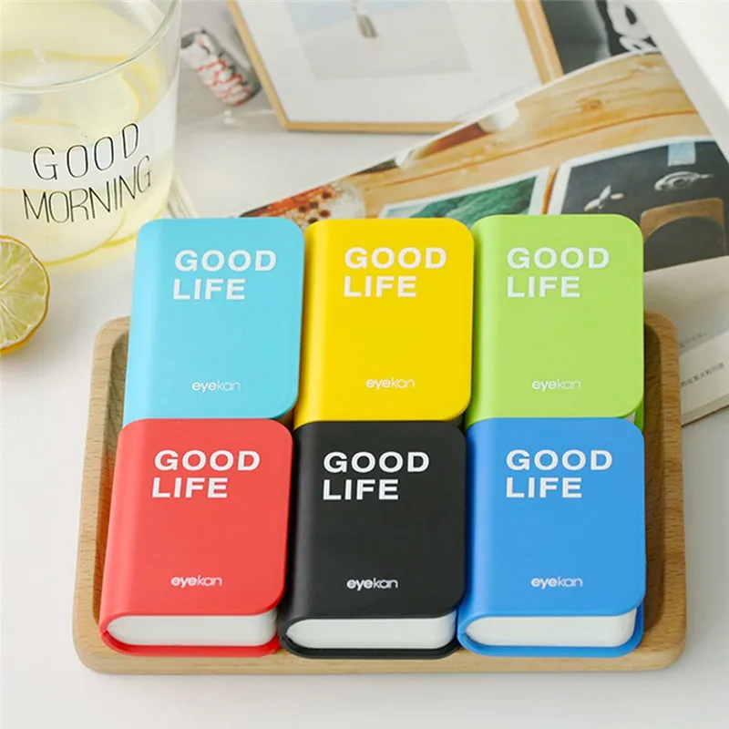 

Mini Book Shape Contact Lens Case Plastic Hard Contact Lenses Box Cute Eyeglass Container Lovely Travel Portable Gift