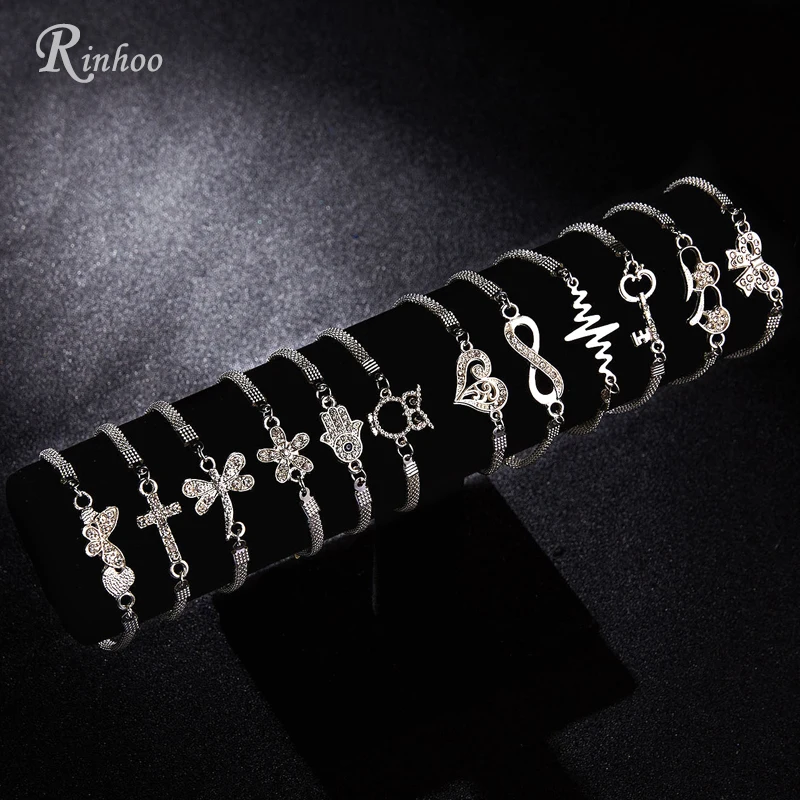 

RINHOO 925 Jewelry Silver Color Bracelets For Women Bracelet Fashion Wedding Banquet Bracelets & Bangles Valentine's Day Gift