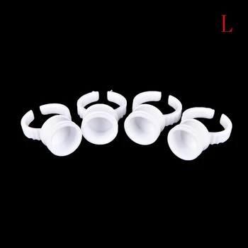 

LIXUAN 50pcs Disposable Glue Holder Ring Pallet for Eyelash Extension Tattoo Pigment Makeup Tools