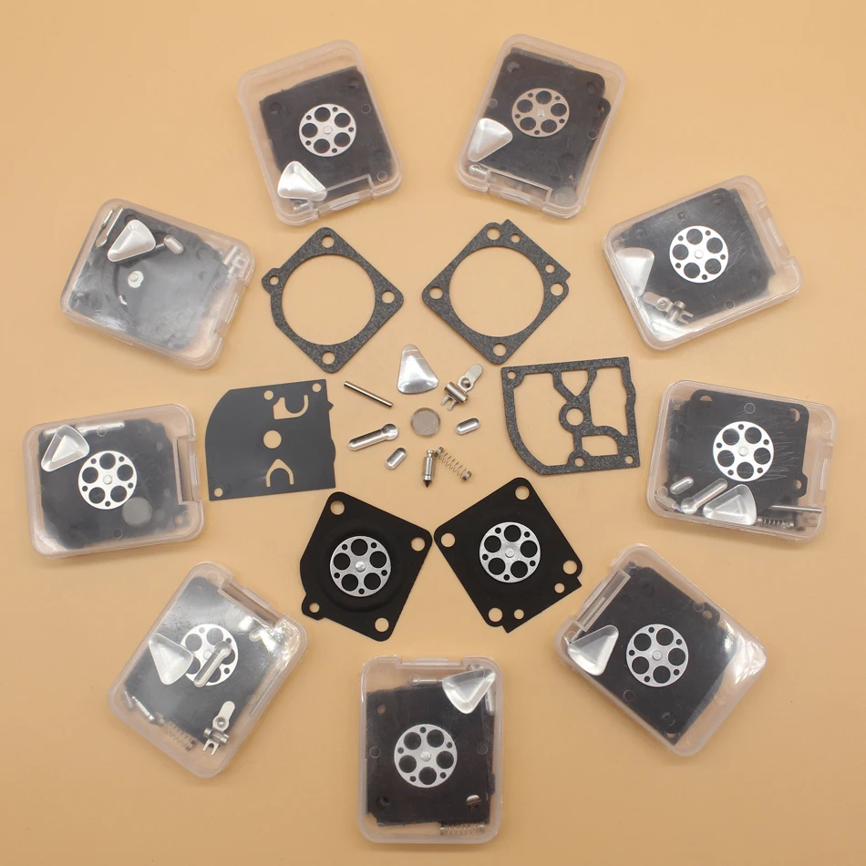 

10Pcs/lot Carburetor Rebuild Repair Set Fit Husqvarna 531004553 113LD 123C 123L 322L 323L 325L 326L 325HS R13185 Zama C1Q-EL11