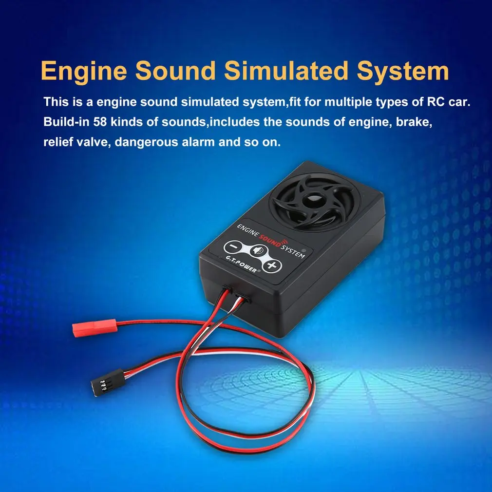 G.T. Мощный двигатель, звуковая система для радиоуправляемого автомобиля Axial SCX 10 II WRAITH Traxxas TRX4, 58 видов звуков