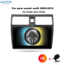 Funrover 10,1 «4 ядра 1024*600 Android 8,0 автомобильный DVD gps навигации игрока Deckless стерео для SUZUKI SWIFT 2005-2010 2din