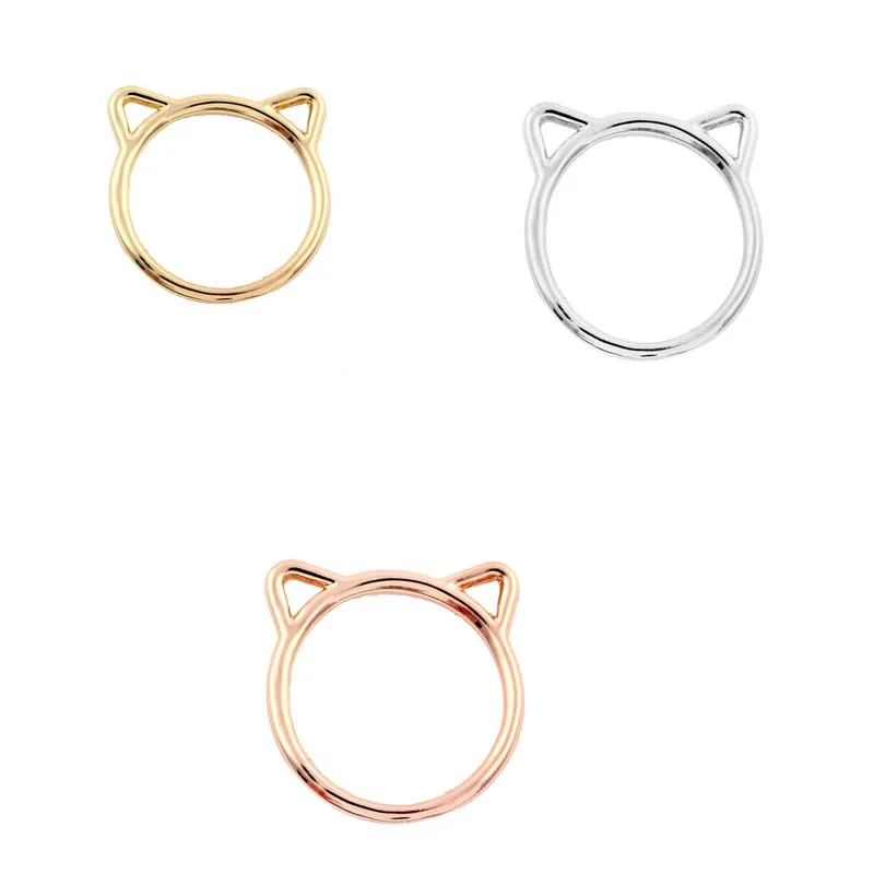 

1pc Small Hammered Kitty Ring Animal Ring R090