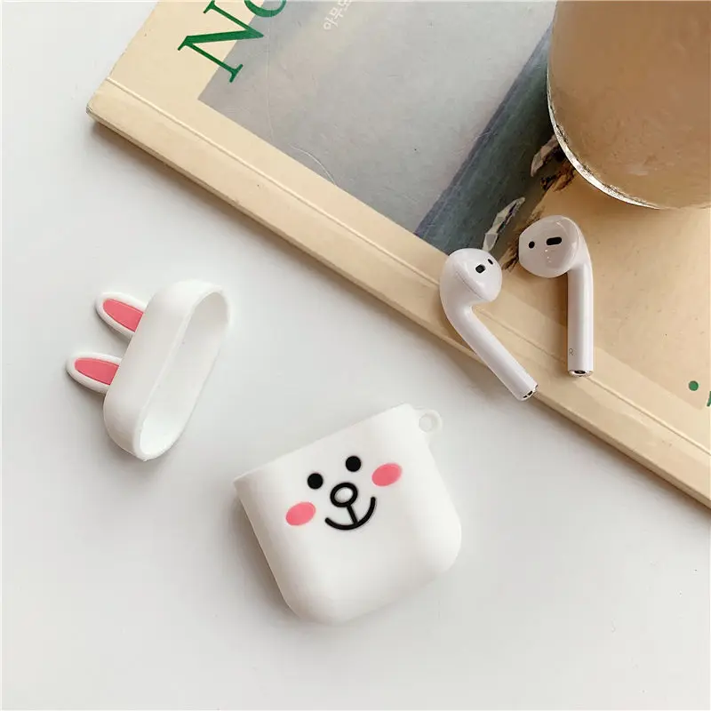 Чехол для Airpods силиконовые аксессуары Bluetooth наушники защитный чехол сумка 3D Милый Минни Микки мультфильм Медведь DIY - Цвет: Kani rabbit