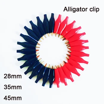 

Crocodile Clip 28mm 35mm 45mm G98 Electrical Clamp for Testing Probe Meter Black and Red with Plastic Boot Metal Alligator Clip