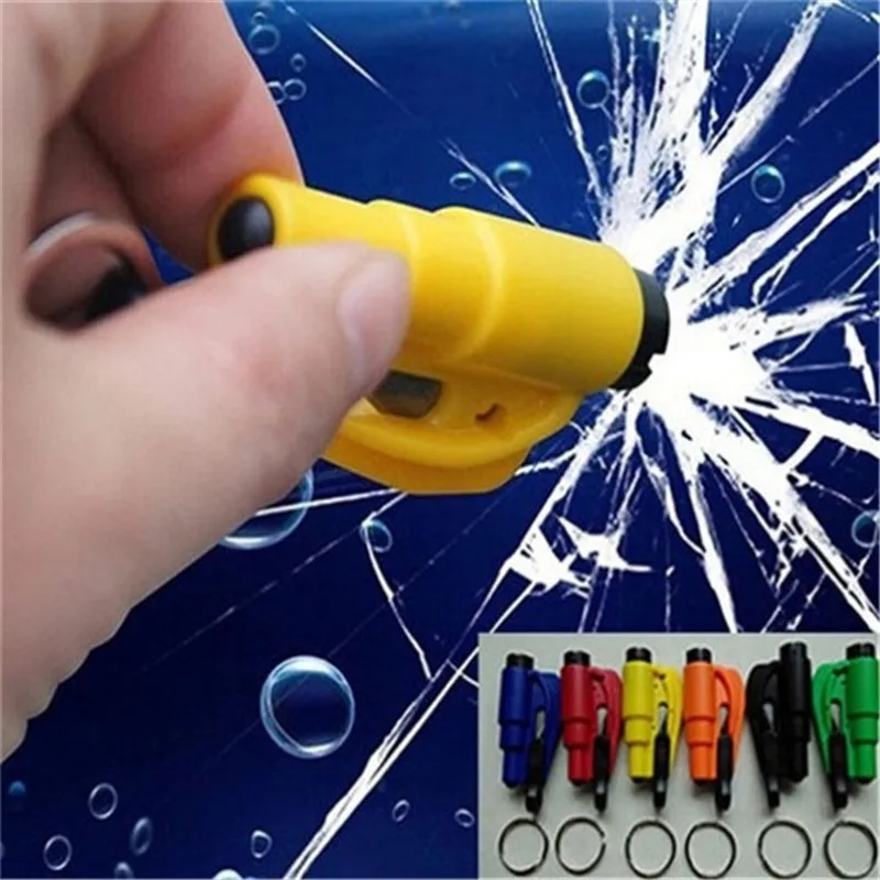 

Car Accessories Key Rings with Glass Emergency Rescue Tool Car Window Glass Breaker Seat Belt Cutter Functions Key Rings