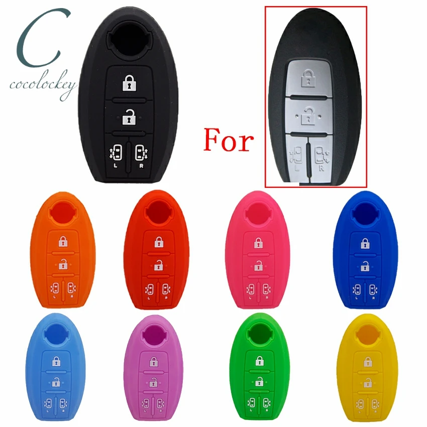 Cocolockey автомобильный чехол для ключей силиконовый nissan jdm e51 elgrand Smart Key 4 кнопки 2005 2011