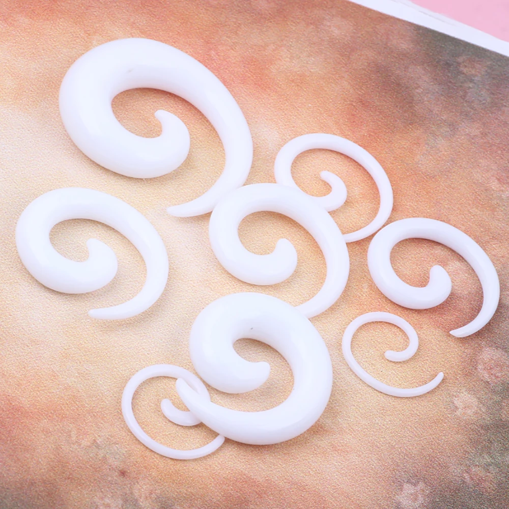 JUNLOWPY Spiral Acrylic Ear Plugs Expanders Stretchers Flesh Tunnels Kit Piercing Gauge Wholesale Body Jewelry Ear Tapers 100pcs