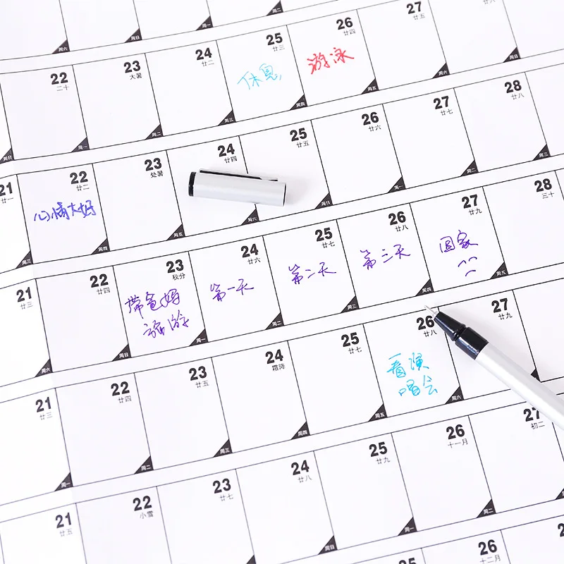 2019 большой годовой бумажный планировщик 365 дней план настенный календарь