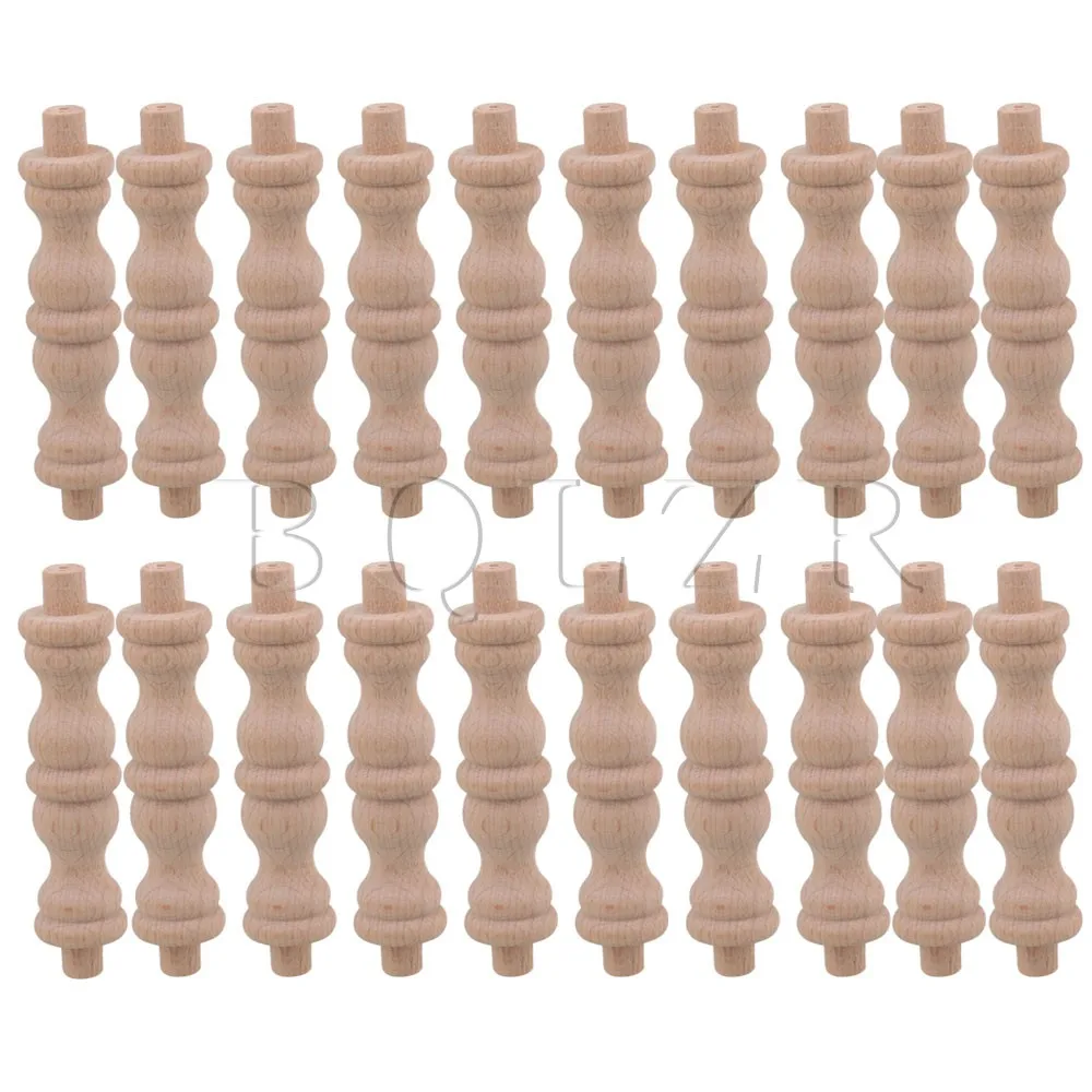 20x BQLZR Beech Unfinished Wood Craft Spindles for Furniture Decoration