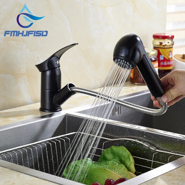 Special Offers Kitchen Faucet with Pull Out Sprayer Oil Rubbed Bronze Deck Mounted Hot Cold Water Taps