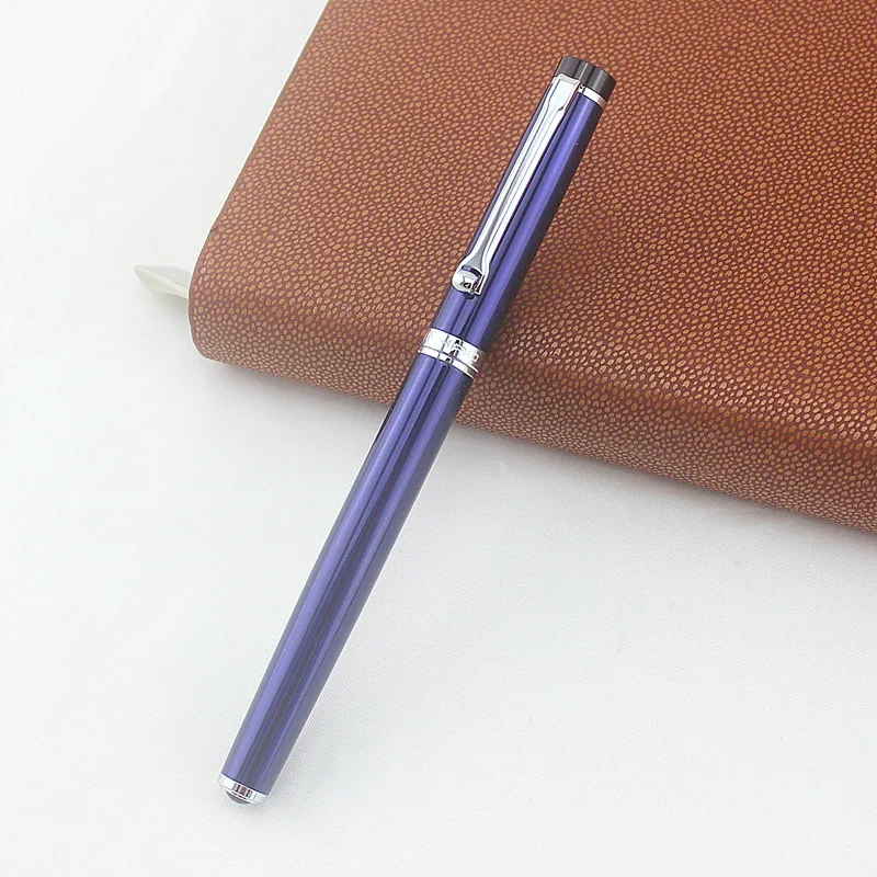 

jinhao Fountain Pen Metal 0.38mm Fine Nib Iridium Point Red Black Dark Blue Gift Pens with a Velvet Pouch Office Supplies 1pc/lo