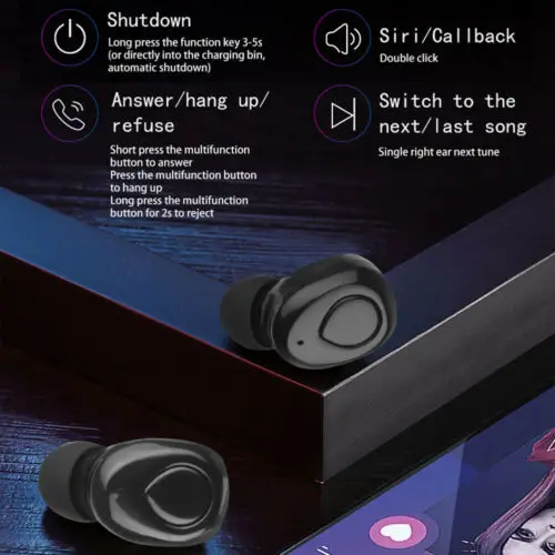 Wireless TWS Mini bluetooth 5 0 Stereo Earphones Waterproof In Ear Headset High quality HiF Sport Gaming Earphone