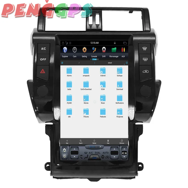 Top 13.6 inch Tesla style Android 7 Car Radio GPS Navigation Stereo For TOYOTA Land Cruiser Prado 150 2014 2015 2016 2017 Multimedia 9