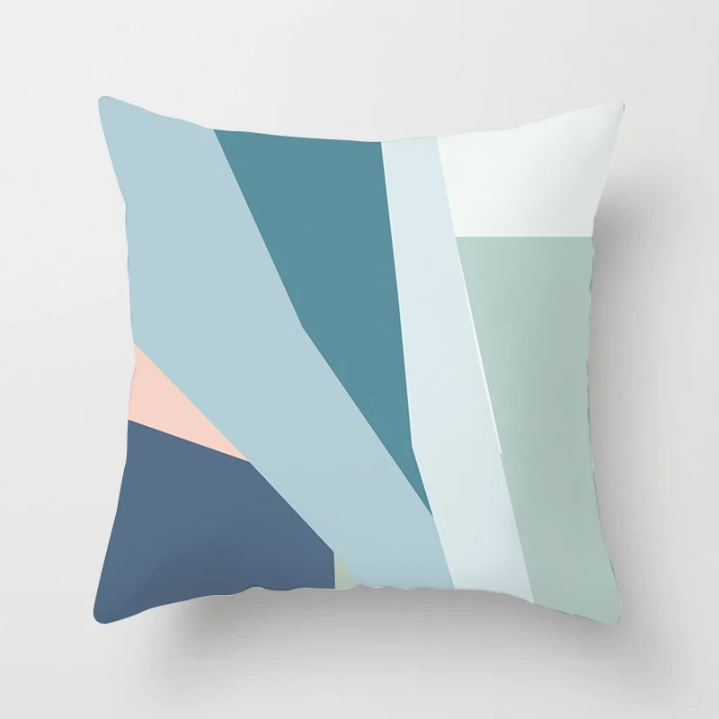 

Geometrical Pillowcase 45*45CM Dakimakura Simple Home Peach Skin Polyester Kussensloop Pillow Cover Splicing Color