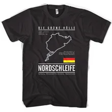 Новинка, Повседневная футболка Nurburgring Grand Prix с коротким рукавом, гоночный трек, гоночный трек, Германия