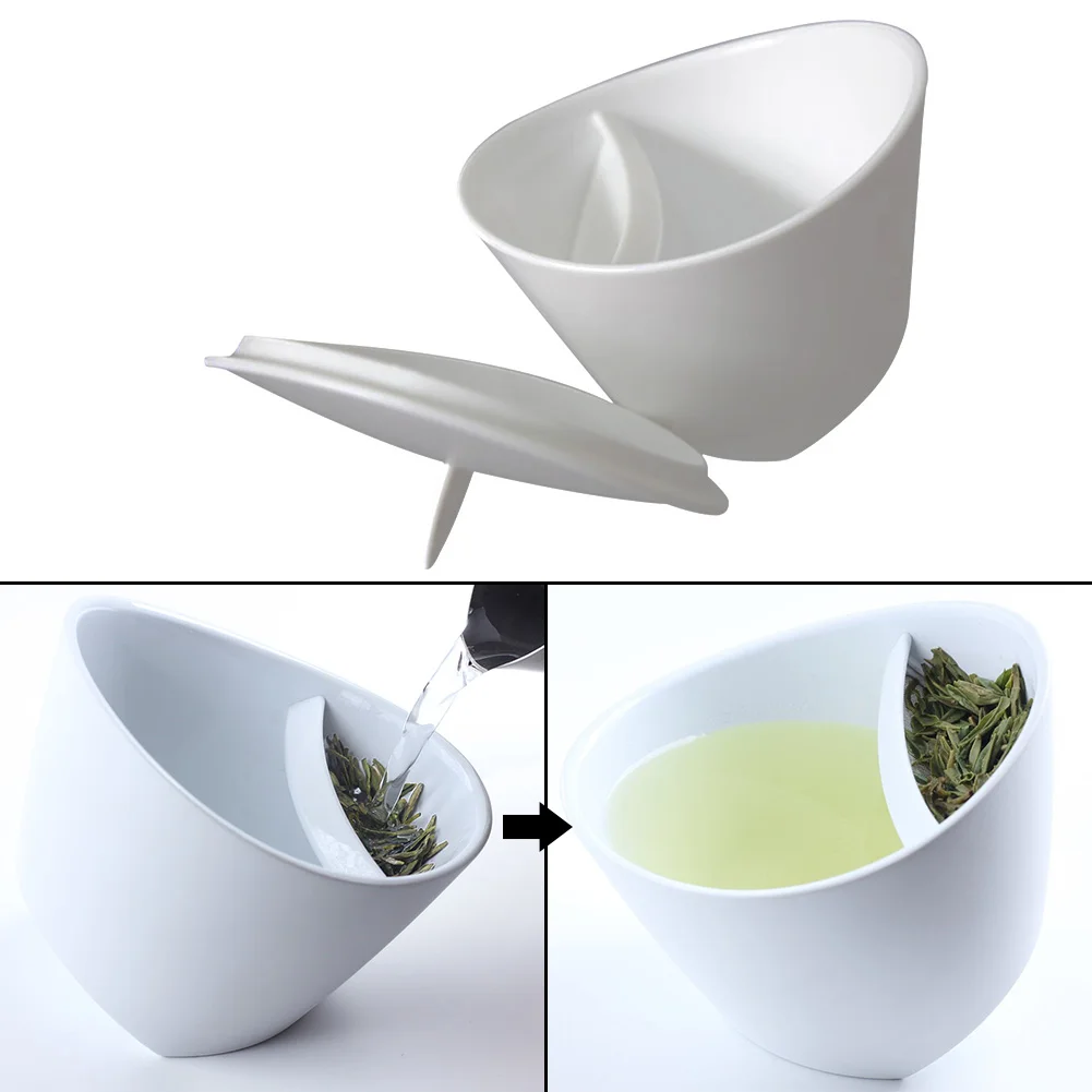 

Teabag Drinkware Plastic Filter Teacup With Infuser Strainer Fashion Home Office Teapot Clever Smart Tilting Partition Steeper