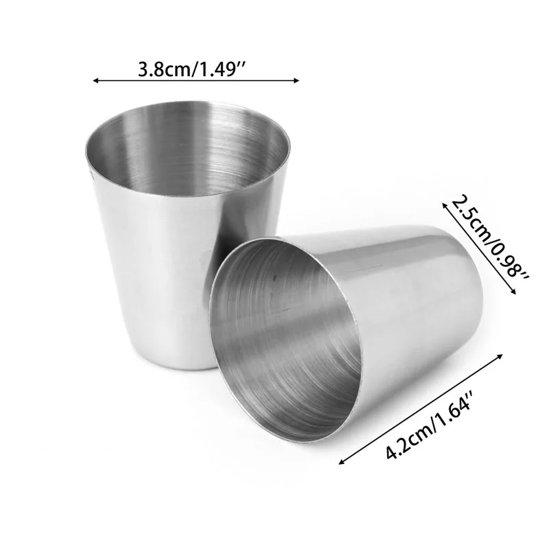 4 шт. Открытый Кемпинг нержавеющая сталь мини чашка кружка для питья кофе пива с Чехол