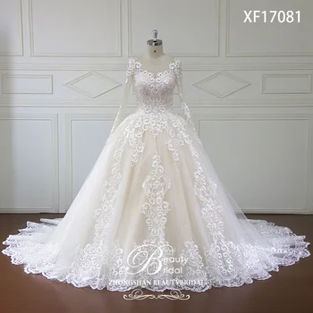 شراءالزفاف فساتين 2019 مخصص الكرة بثوب الحبيب قبالة الكتف زي العرائس Vestido دي Novias الزفاف اللباس XF17081