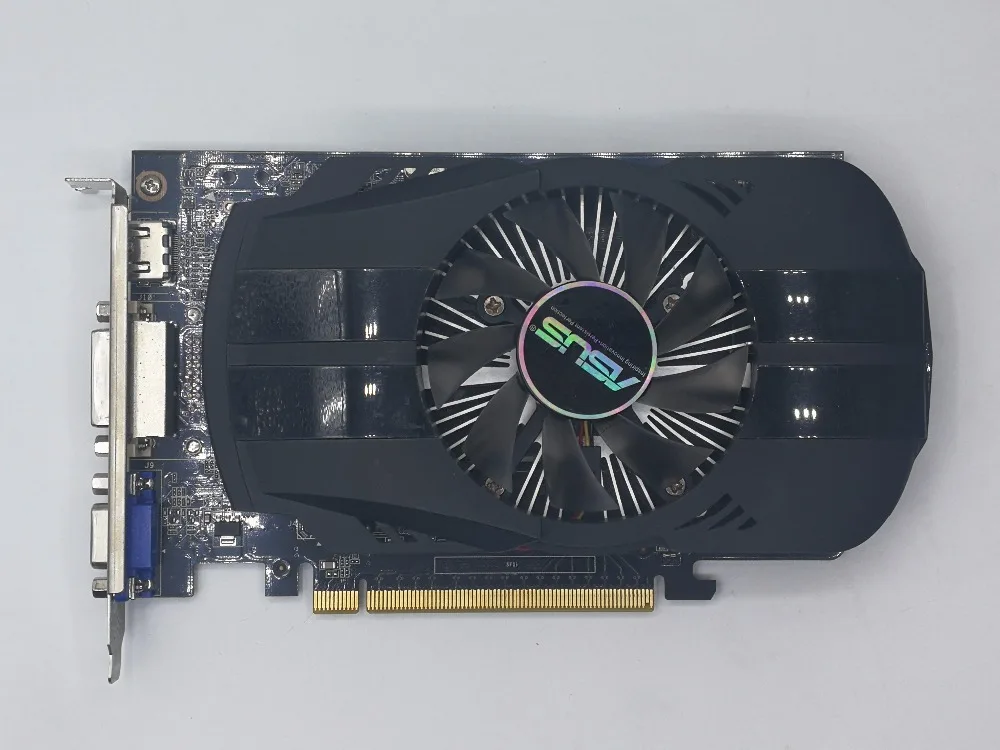 Используется, 2 шт./лот ASUS GTX 750 1G DDR5 128 бит HD видеокарта, Протестировано хорошо