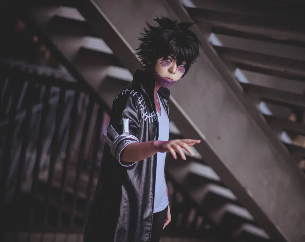 Мой герой Академия Boku No 3rd сезон DABI черный наряд кожаный Тренч Косплей Костюм