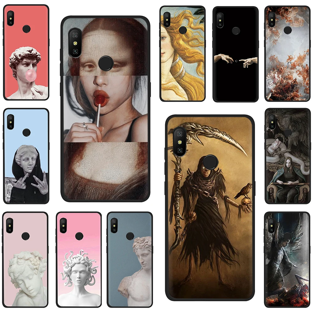 

Mona Lisa Art David lines Soft Silicone Case Cover For Xiaomi Mi 6 8 9 SE A1 A2 5X 6X F1 MAX3 9T A3 Pro CC9