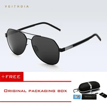 Мужские солнцезащитные очки Veithdia из алюминиево-магниевого сплава, Поляризованные, с синим покрытием, зеркальные, для вождения, солнцезащитные очки, аксессуары для мужчин 3556