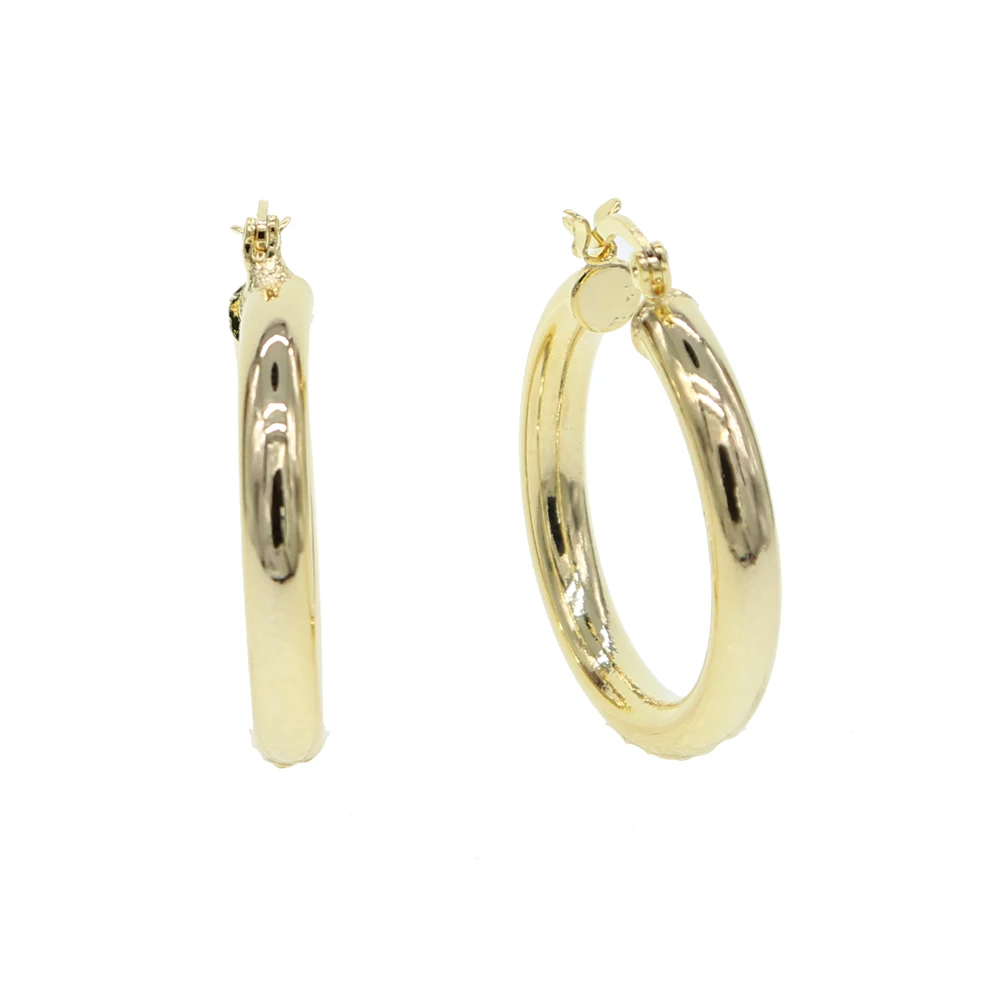 30 мм Гладкие серьги-кольца, серебряные серьги, латунные серьги-кольца, модные классические женские серьги-кольца среднего размера