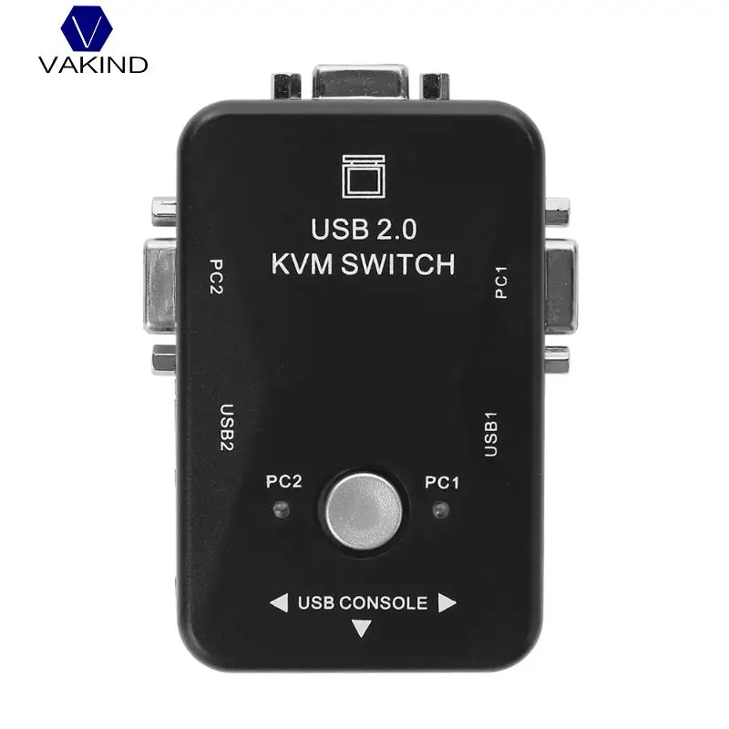 Новый 2 Порты USB2.0 коммутатор VGA Box Максимальная Разрешение 1920x1440 для Мышь клавиатура Монитор обмен компьютер PC