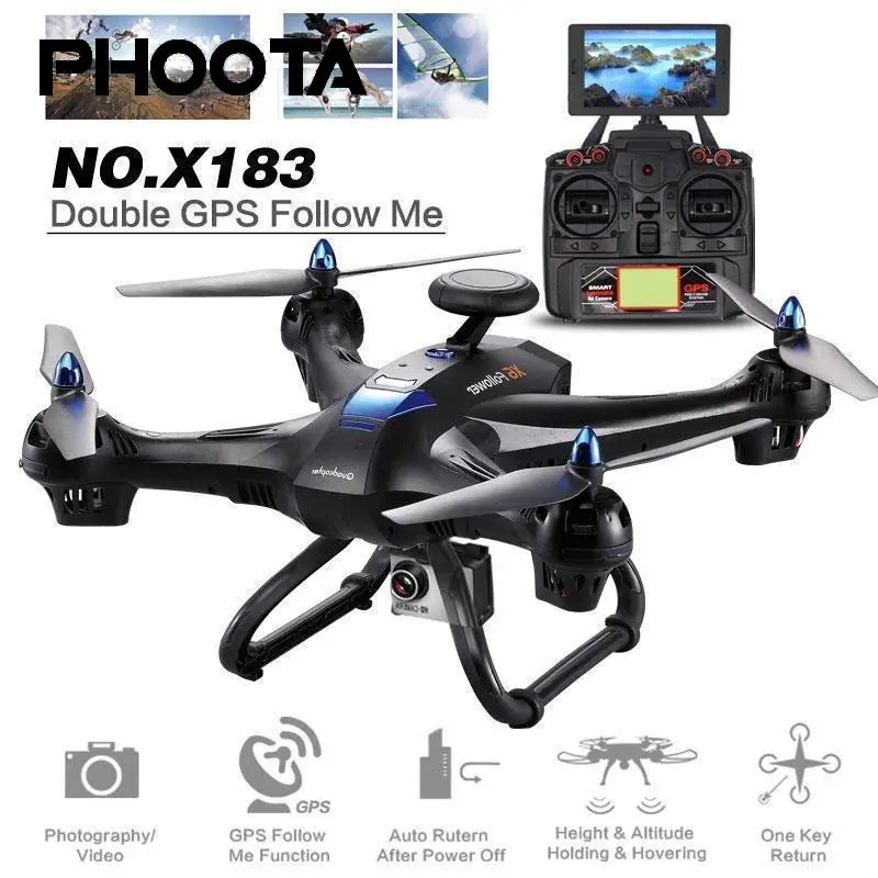 

RC Drone 5G WiFi FPV 720P/1080P HD Camera Double GPS Professional 120 Degree Wide Angle Automatic Return Quadcopter
