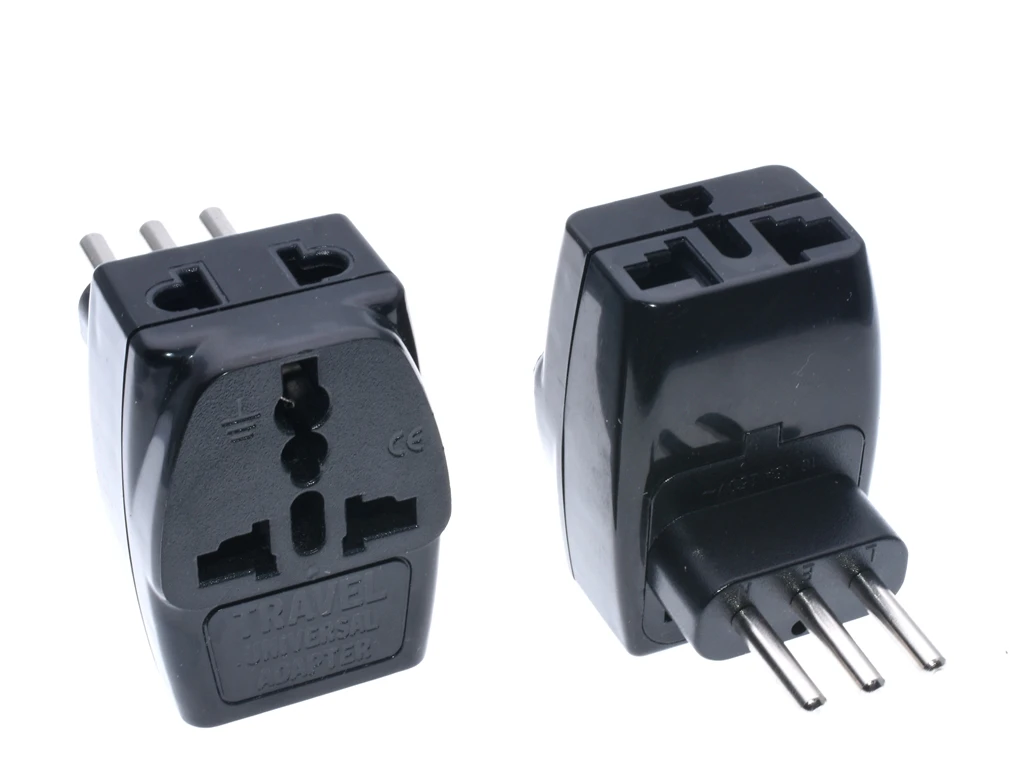 3 Pin Travel Power Adapter Plug ITALY PLUG TYPE L 1 to 3 Splitter Universal UK/US/EU/AU 3 Pins